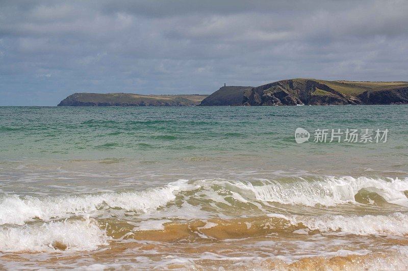 Harlyn Bay, Stepper Point和Pentire Point，康沃尔，英国